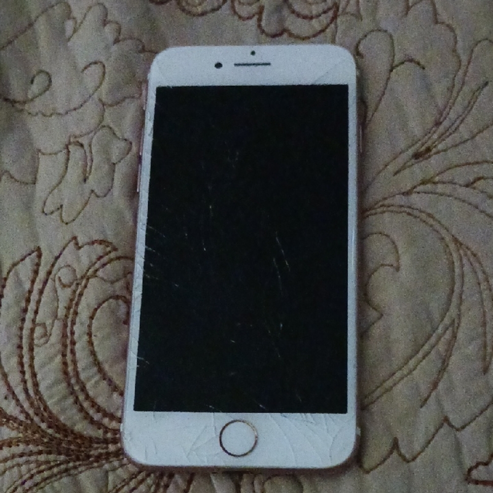 Apple iPhone with White and Rose Gold Accents